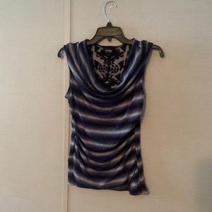 Dark Blue Lace Back Tank Top